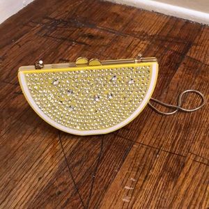 Lemon rhinestone Kate spade purse
